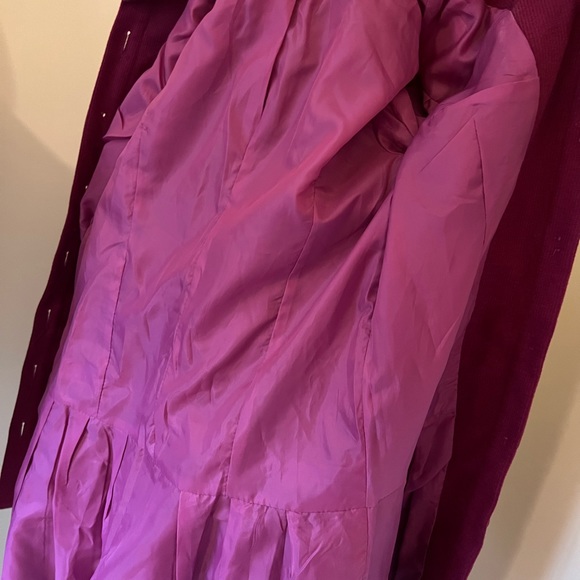 Marloca Raspberry Button Down NEW Size Large Gorgeous Lined Jacket belted - Picture 10 of 16